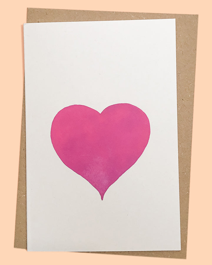 Pink Love Heart Greeting Card