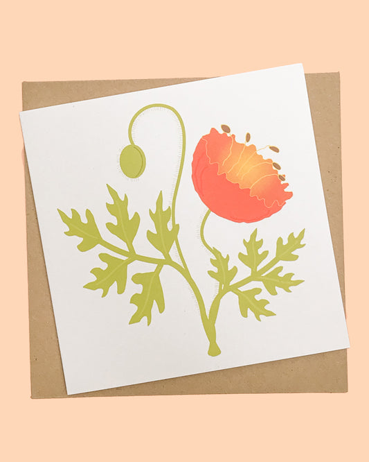 Simple Poppy Greeting Card